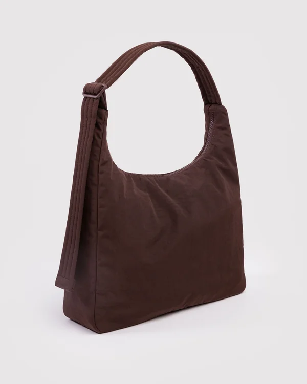 Nylon Shoulder Bag - Coffee - Size: OS
