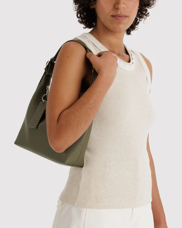 Mini Recycled Leather Shoulder Bag - Loden - Size: OS