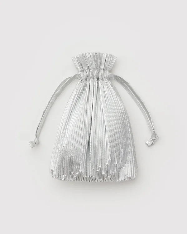 Pleated Baggu - Chrome Metallic