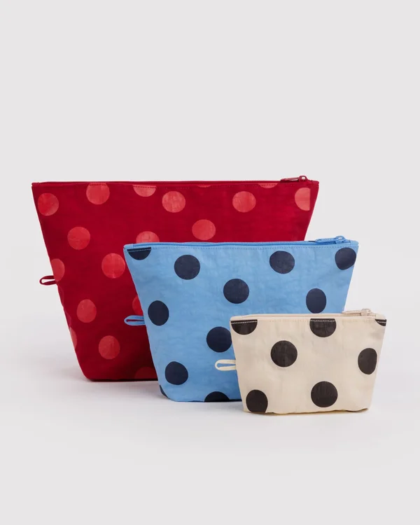 Go Pouch Set - Polka Dot Mix - Material: heavyweight-nylon