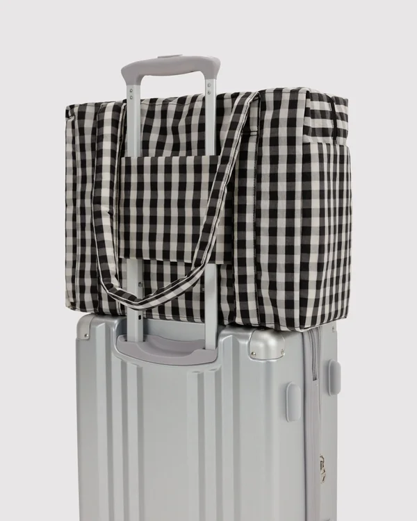 Small Cloud Carry-On - Black And Cream Gingham
