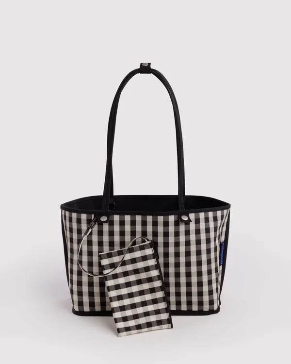 Medium Nylon Reversible Tote - Black Mix - Material: heavyweight-nylon