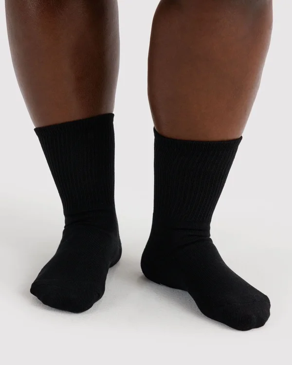 Ribbed Sock - Black - Material: organic-cotton