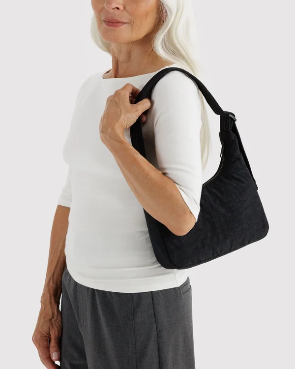 Mini Nylon Shoulder Bag - Black - Material: heavyweight-nylon