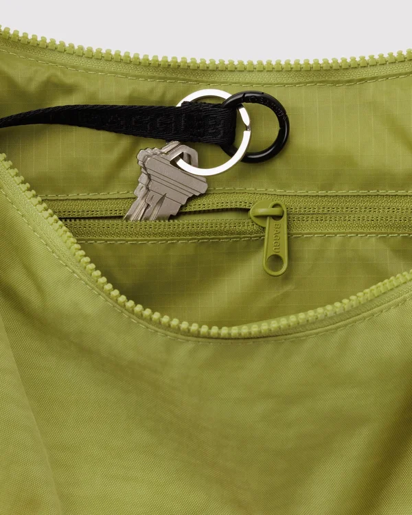 Medium Nylon Crescent Bag - Chartreuse - Size: OS