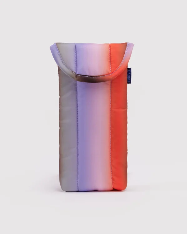 Puffy Glasses Sleeve - Gradient Stripe Poppy & Lilac - Material: ripstop-polyester
