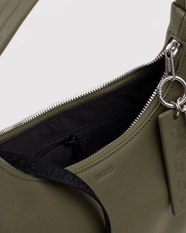 Mini Recycled Leather Shoulder Bag - Loden - Size: OS
