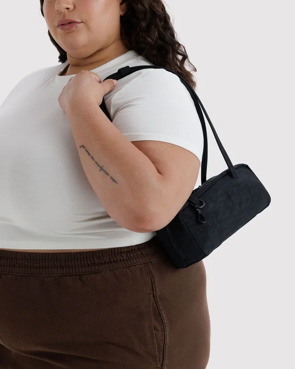 Small Nylon Bowler Bag - Black - Size: OS