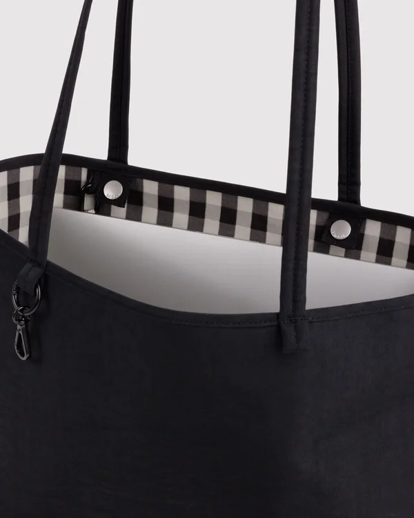 Medium Nylon Reversible Tote - Black Mix - Material: heavyweight-nylon