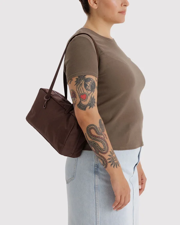 Nylon Bowler Bag - Coffee - Size: OS