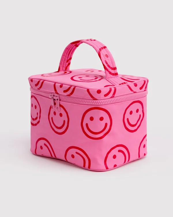 Large Cosmetic Case - Azalea Pink Happy