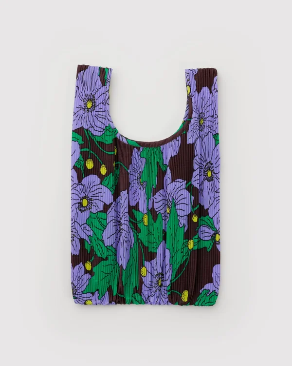 Pleated Baggu - Maroon Poppy