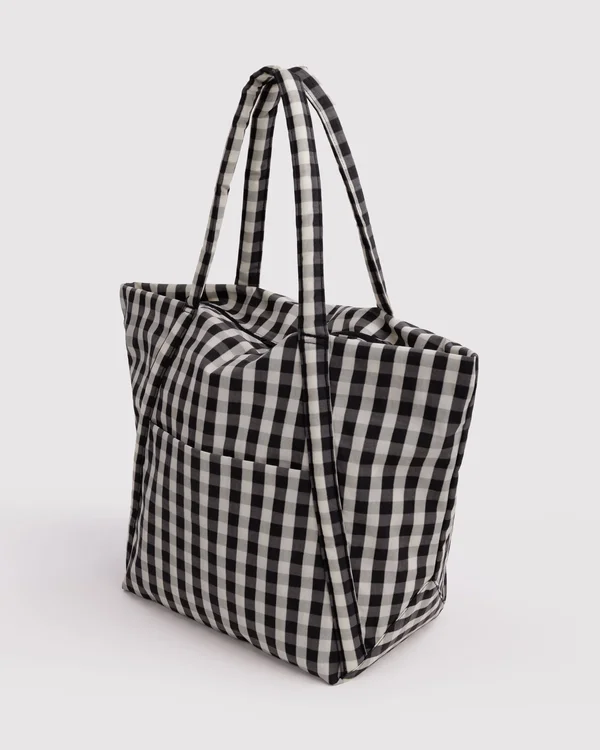 Cloud Bag - Black And Cream Gingham - Material: heavyweight-nylon